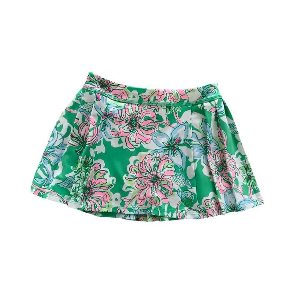 Lilly Pulitzer Luxletic Bacio Skort in "Spearmint Blossom Views" M 8/10